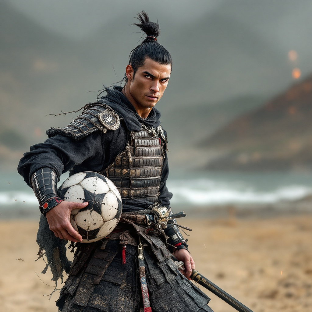 Cristiano Ronaldo as a Samurai Warrior