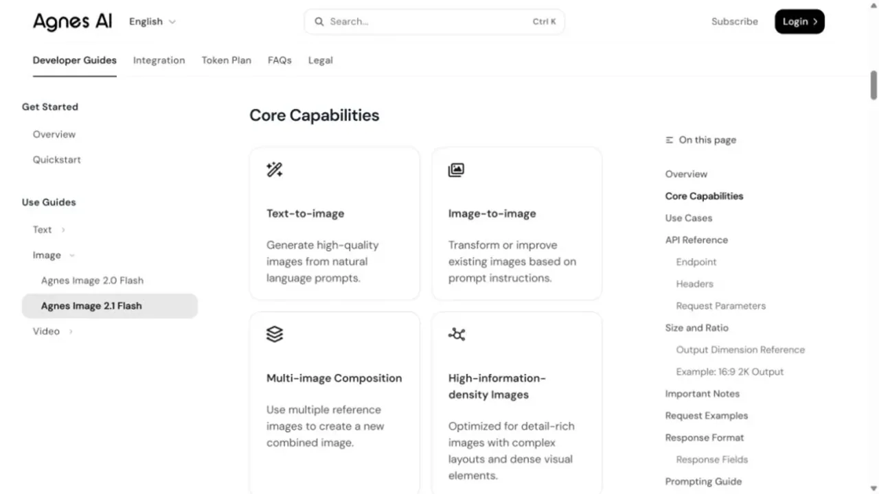 Agnes Image 2.1 Flash official capability overview