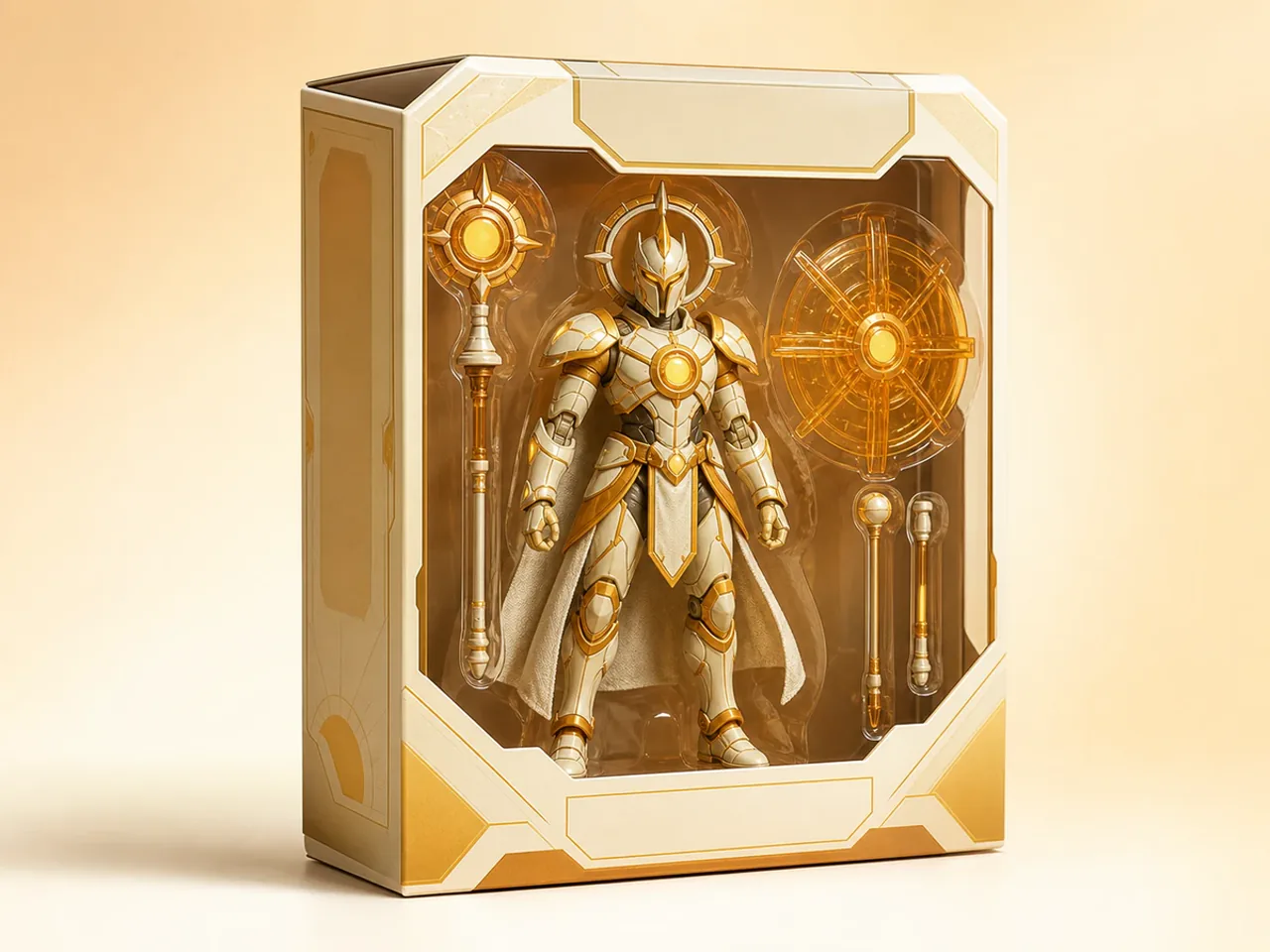 Original solar guardian action figure displayed in premium blank collectible packaging.