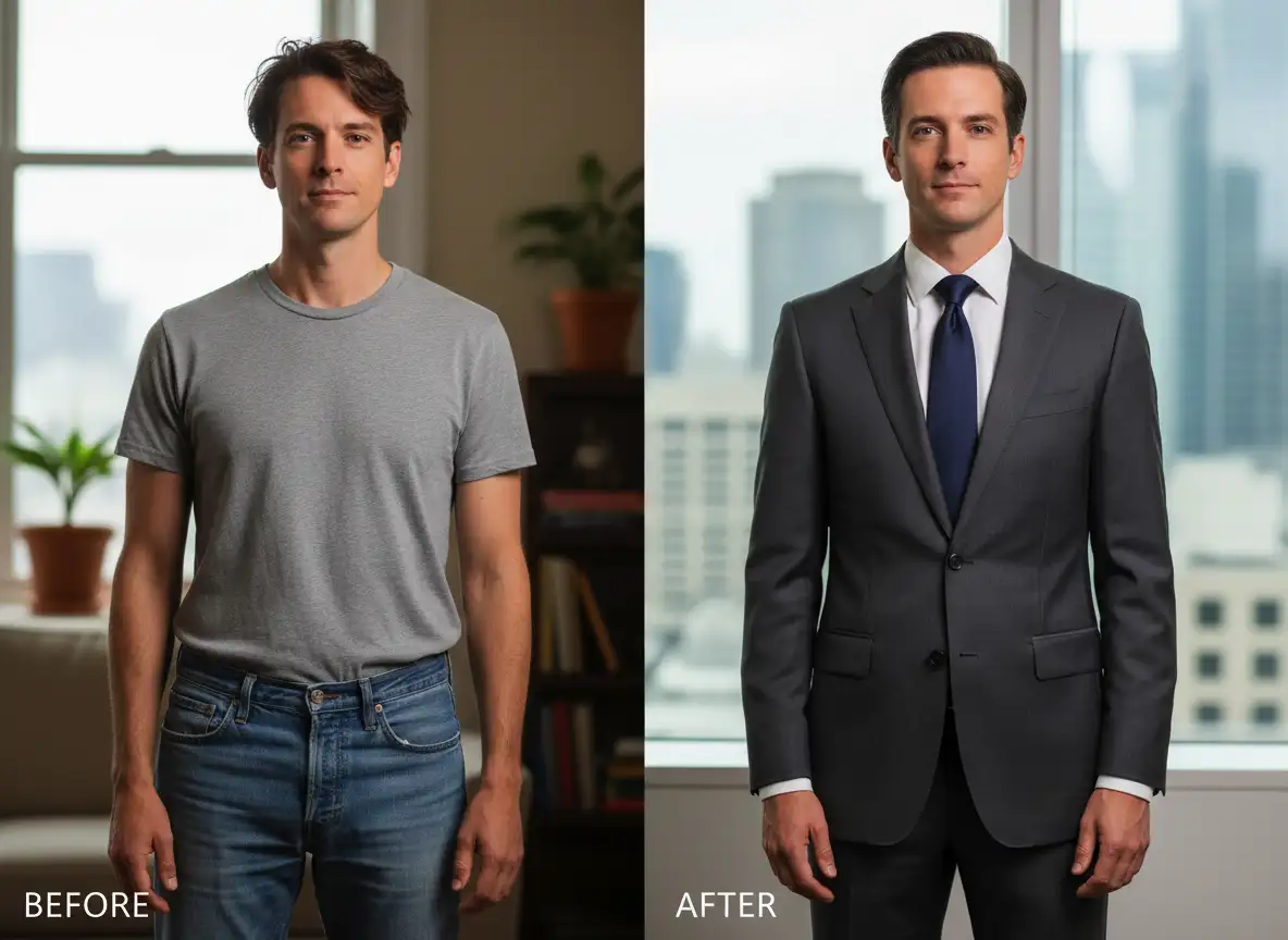 Everyday T-Shirt → Business Suit