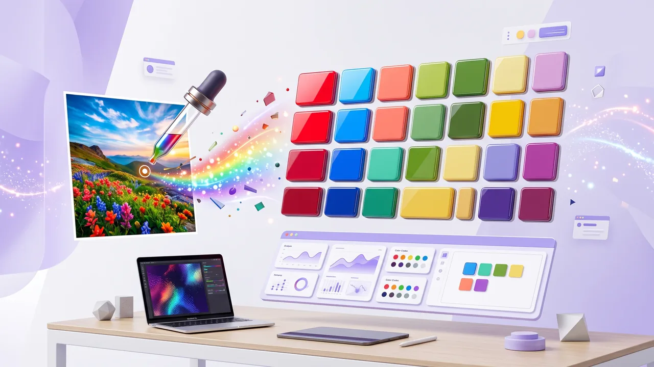 AI color inspector extracting a coordinated color palette from an image