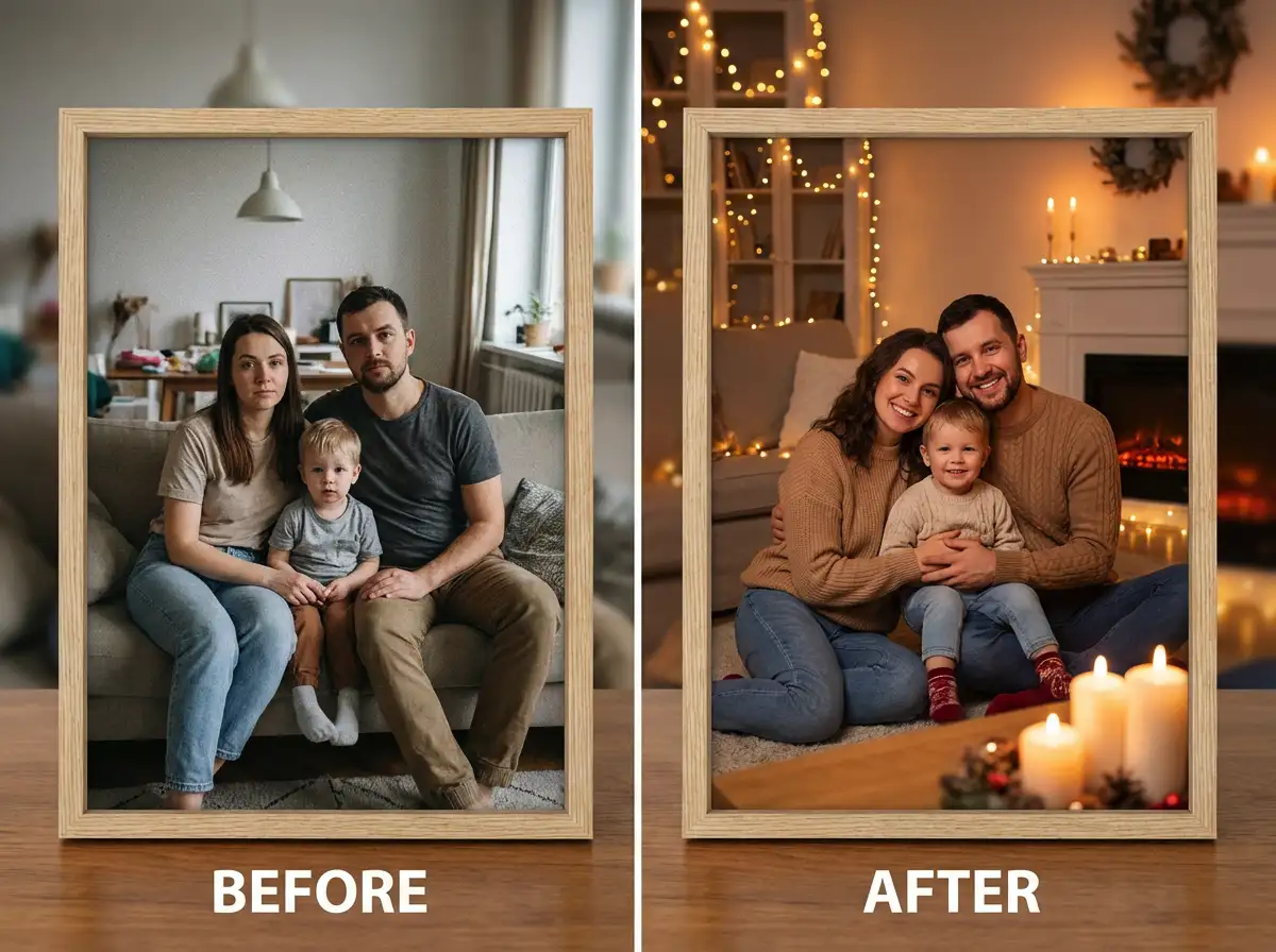 Casual family photos → Holiday family photos