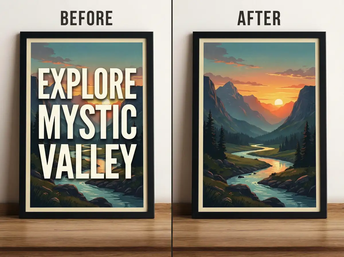 Poster title text removal