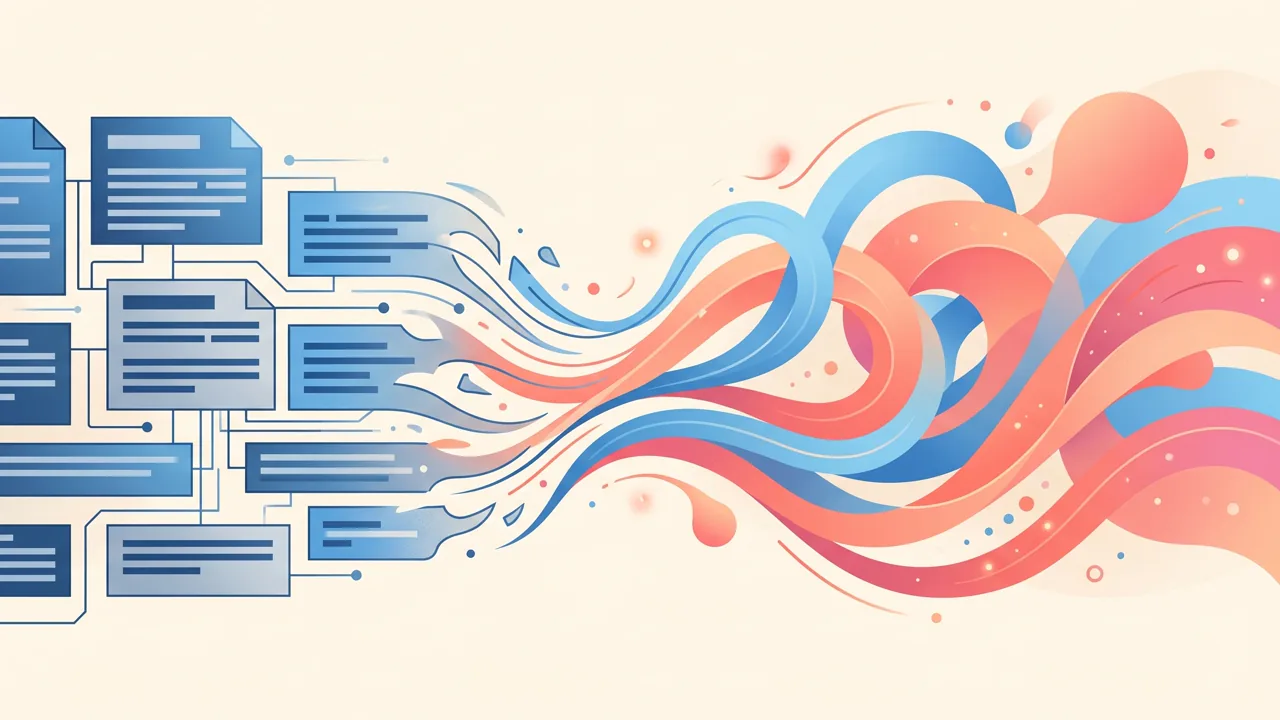 Robotic text transforming into natural human writing