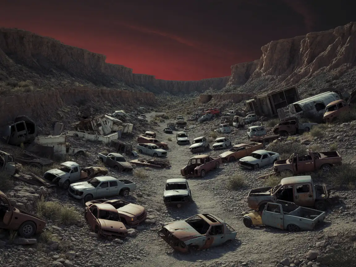 Wide-angle shot of the canyon, capturing the expanse of the landscape.