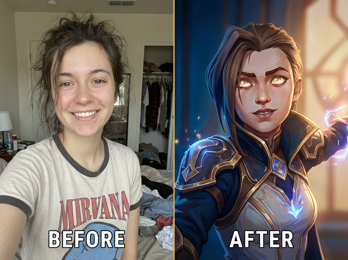 Selfie → Arcane Hero Style
