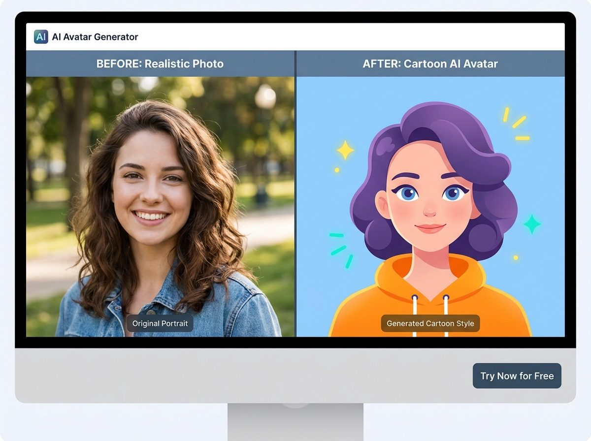 Real person → cartoon image