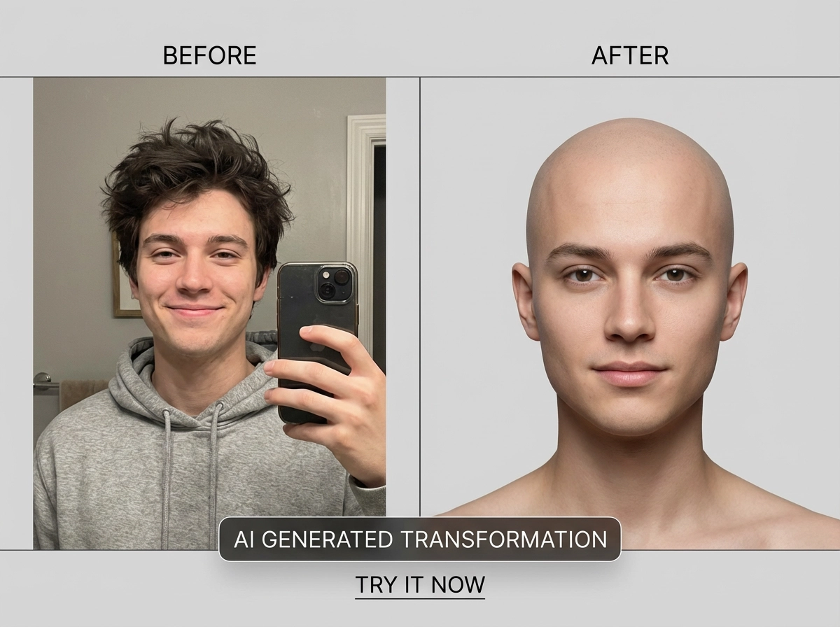 Preview of a selfie with a bald head