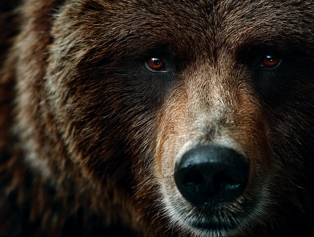 High-resolution grizzly bear portrait, semi-realistic fur texture, soft lighting, gentle shadows, clean cutout PNG with transparent background 