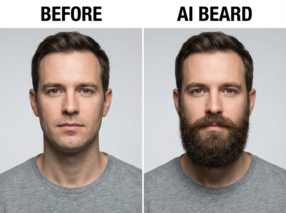 Full beard style in modern cityscape