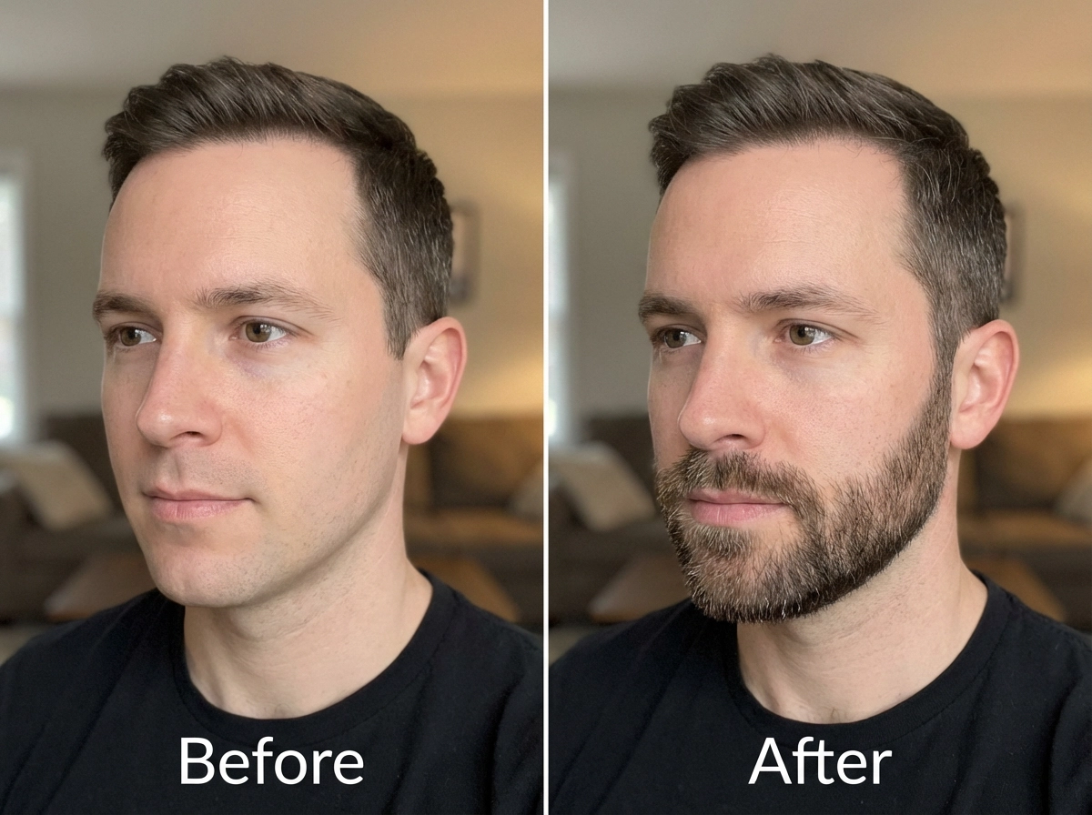 Display of changes in different beard styles