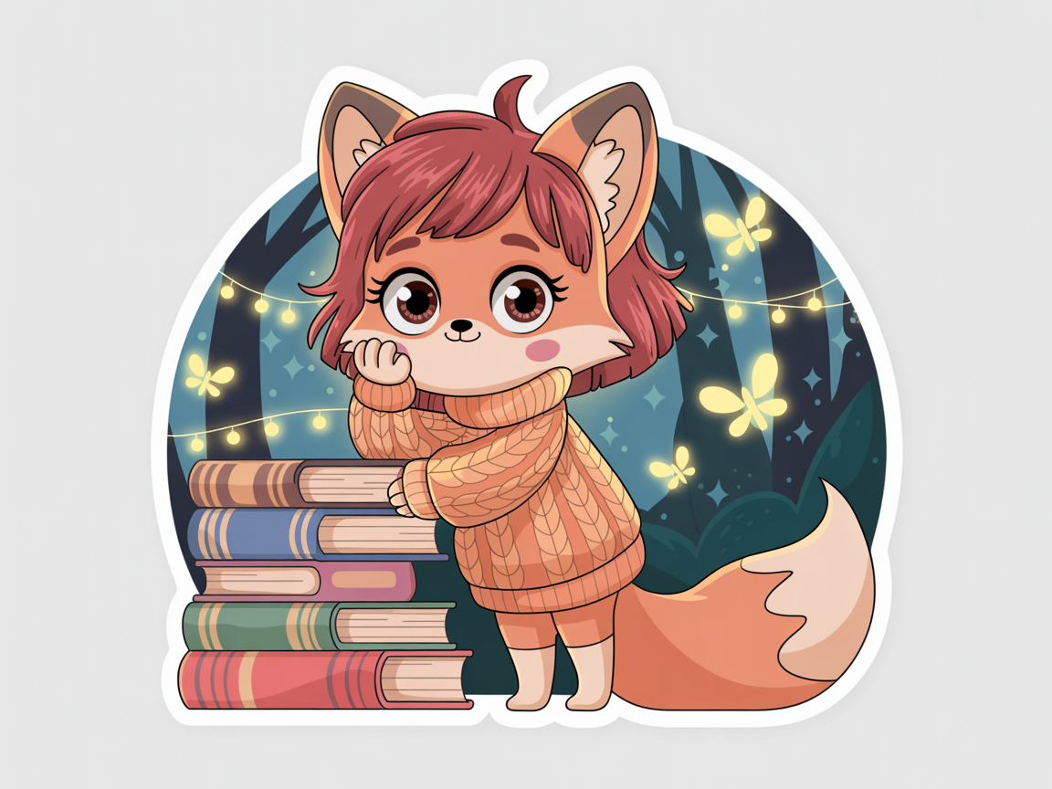 Cute cartoon animal-human hybrid character, big eyes, rounded shapes, warm lighting, soft illustrative tone.