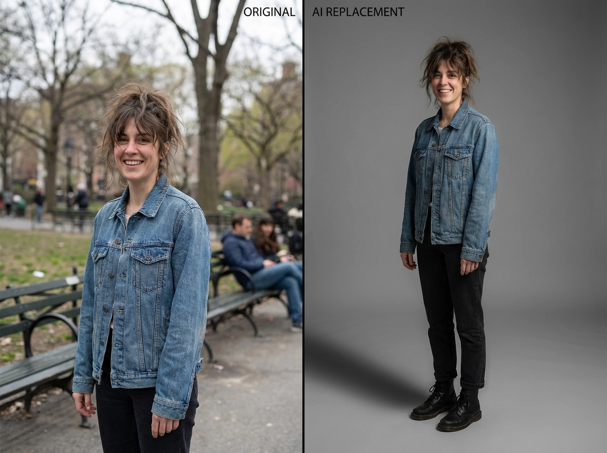 Outdoor → Studio background