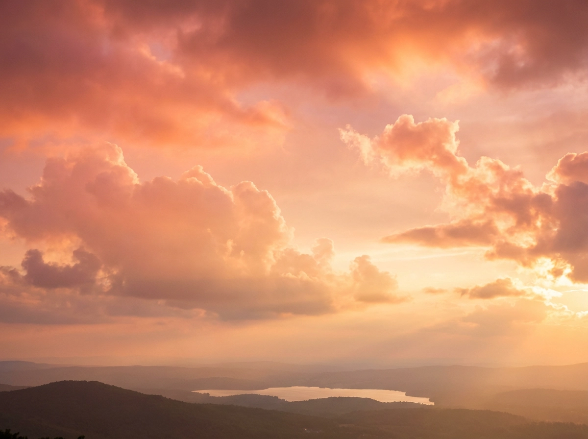 Soft fluffy clouds shaped like cotton, gentle pastel colors, calm blue sky, peaceful mood, dreamy atmosphere