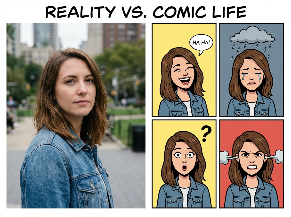 Selfie/Photo → Comic storyboard
