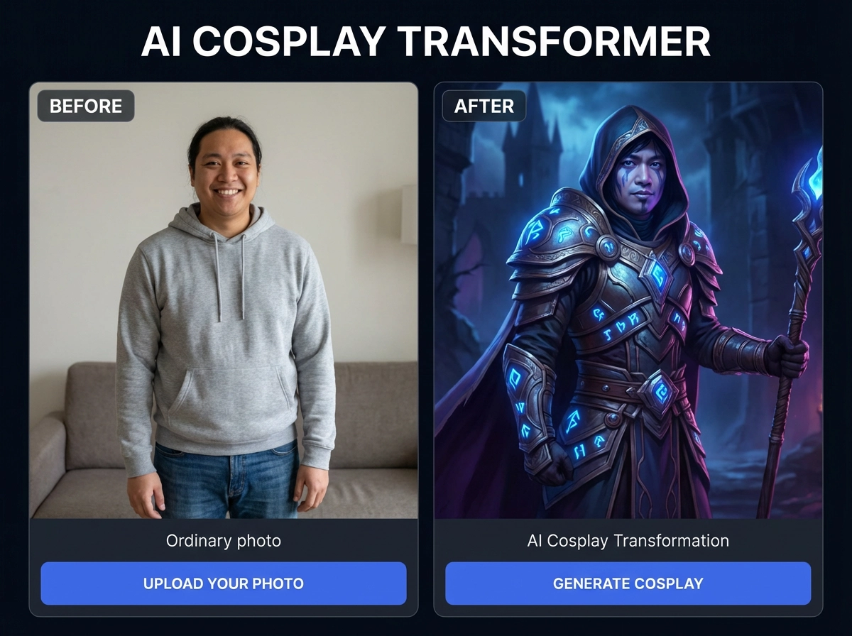 Everyday clothing → game character Cosplay