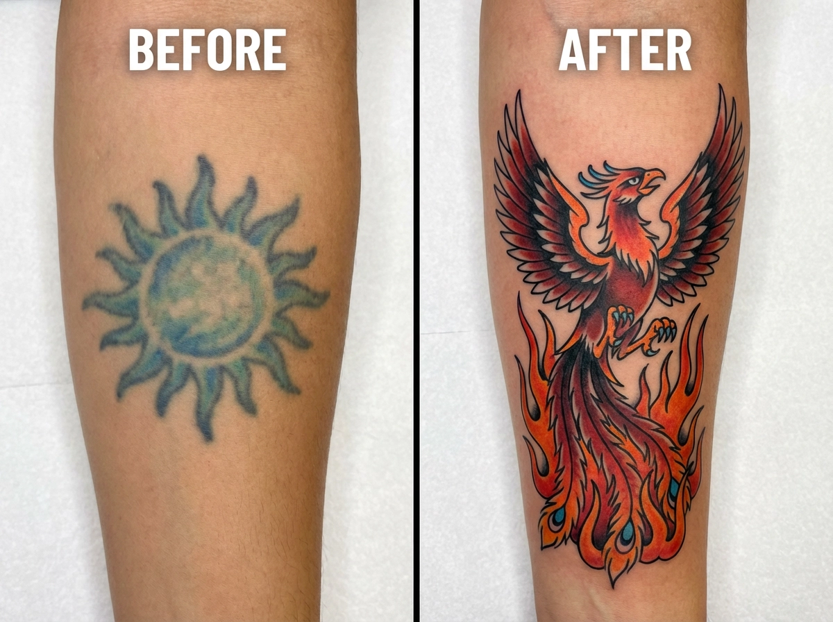 Blur old tattoos → Exquisite new designs