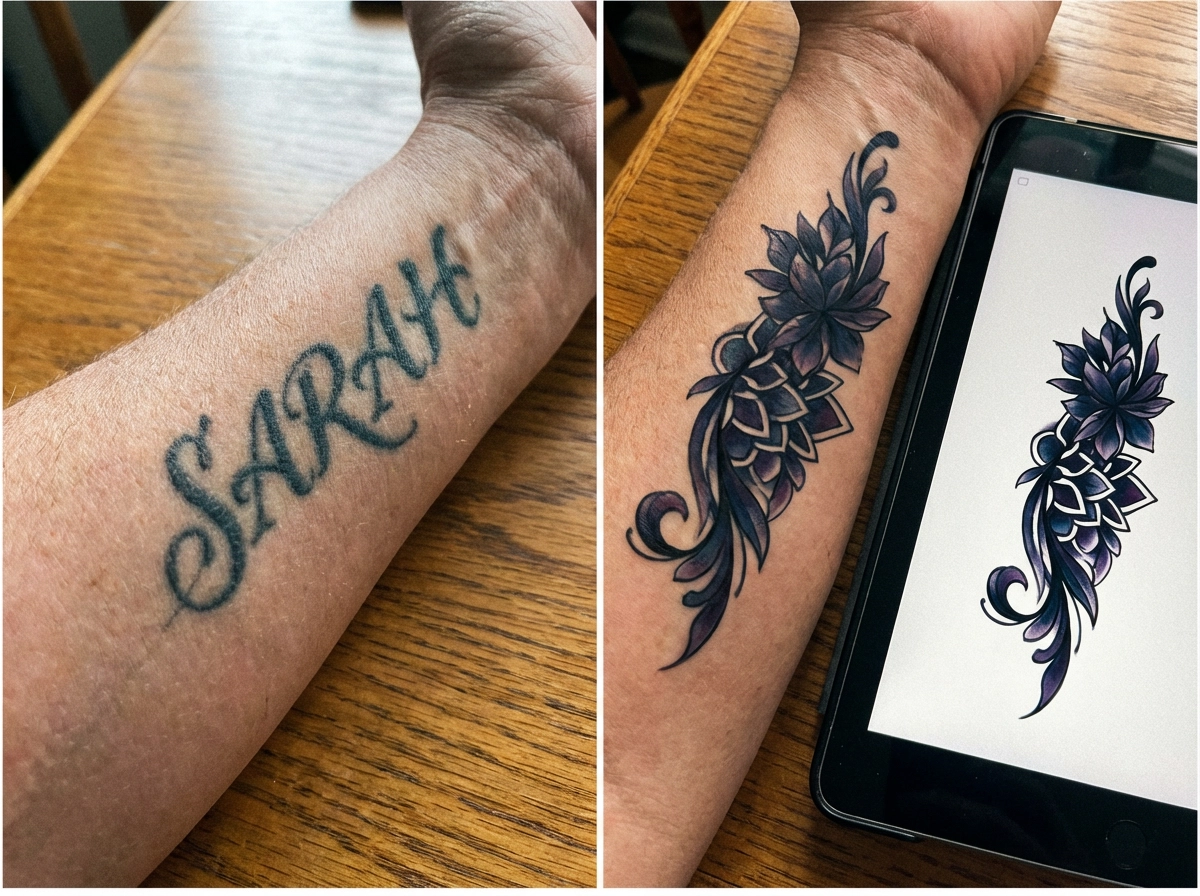 Text tattoo → Pattern Cover - Up