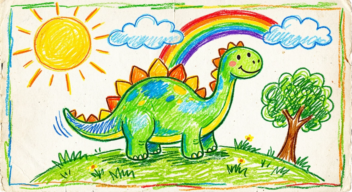 Kids Crayon Dinosaur