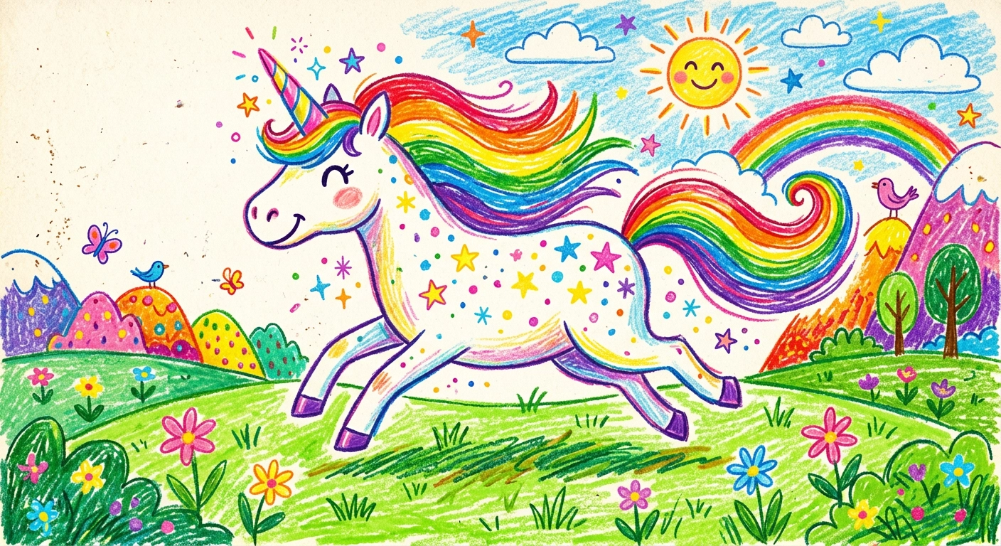 Kids Crayon Unicorn