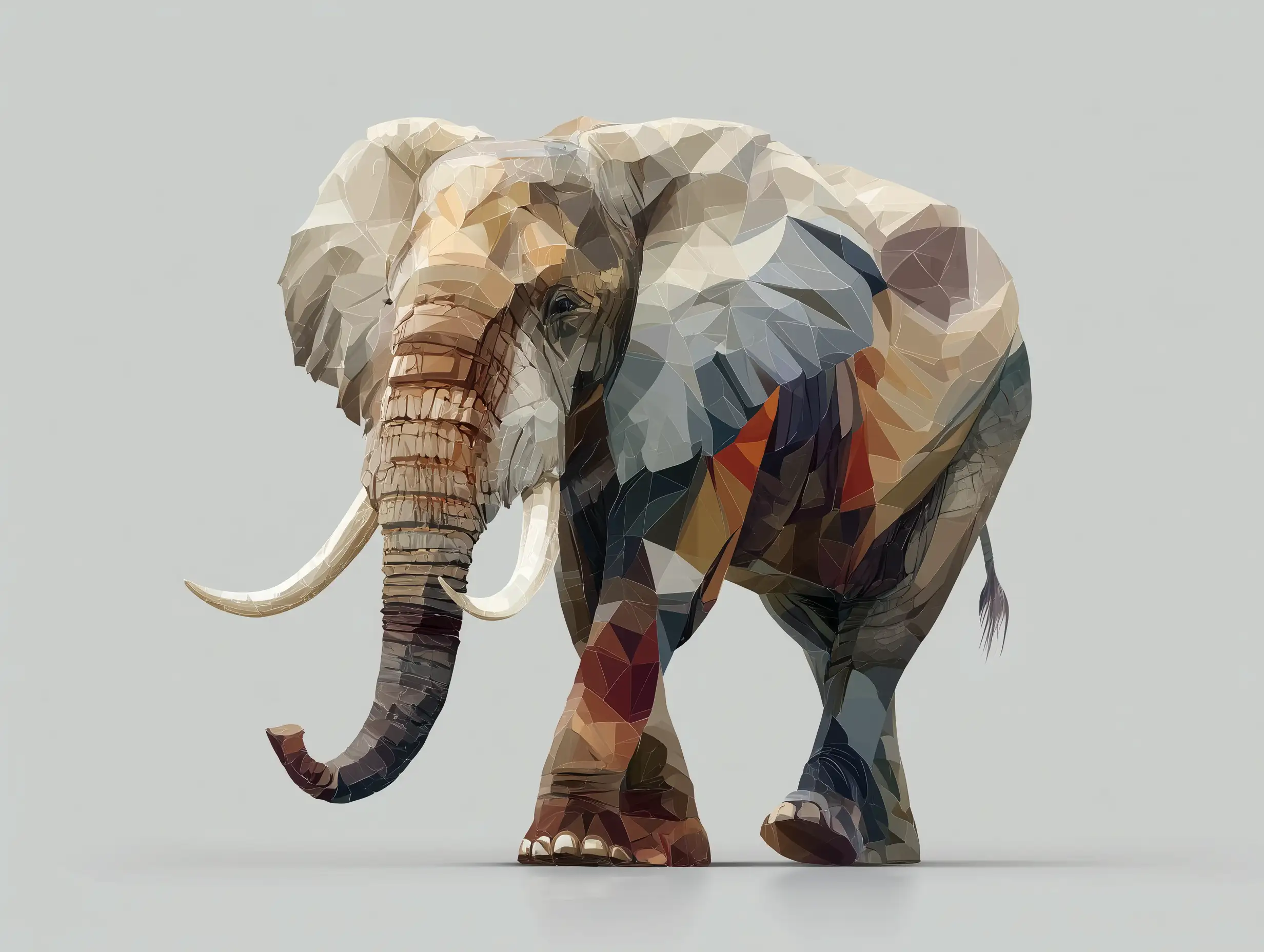 Flat vector-style elephant icon, simple shapes, clean edges, modern minimal aesthetic, transparent PNG,,Illustration