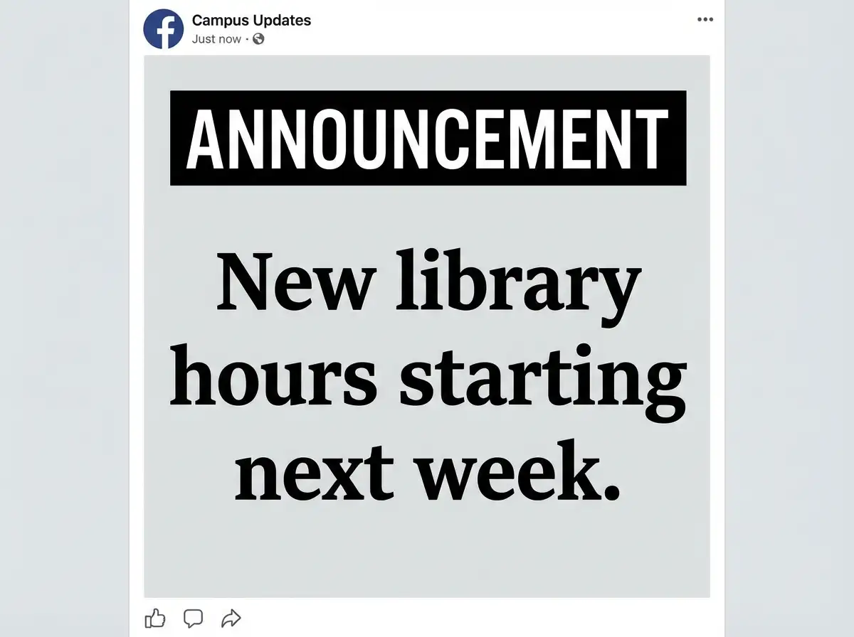 Facebook engagement post image asking a question to the audience, friendly tone, warm colors, clear text area, approachable social media style