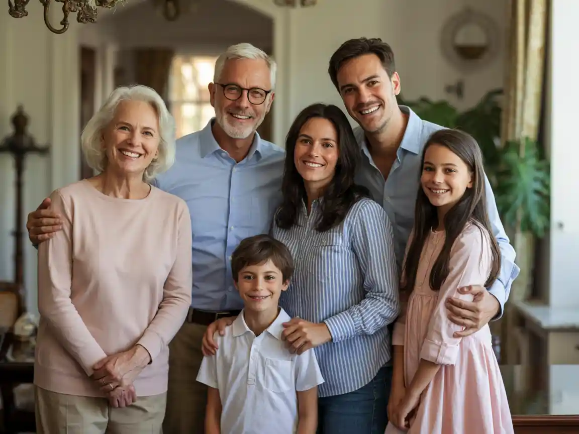 Warm and vibrant family moment