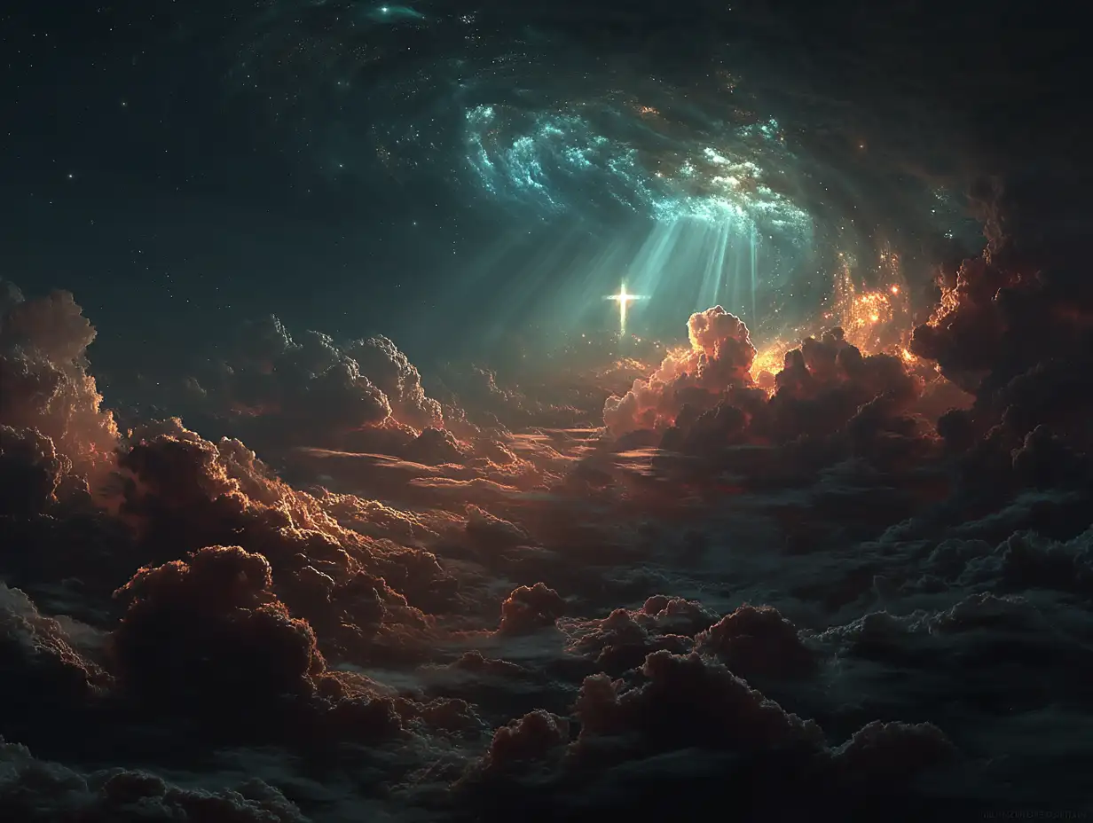 Massive radiant throne surrounded by glowing seraphim, cascading light beams, heavenly architecture, golden atmosphere, cinematic wide-angle composition, epic and reverent [图片]