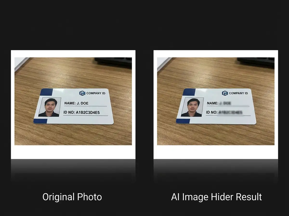 Protect personal ID information in images instantly.