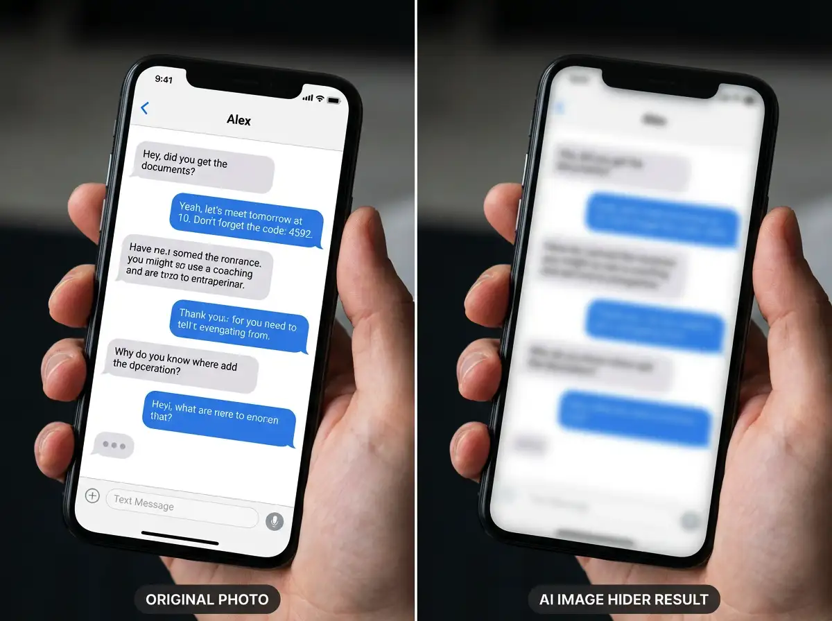 Hide private screen content before sharing screenshots.
