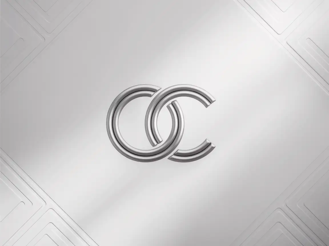 Double-letter logo "C", interlocked, smooth modern style, high aesthetic symmetry.