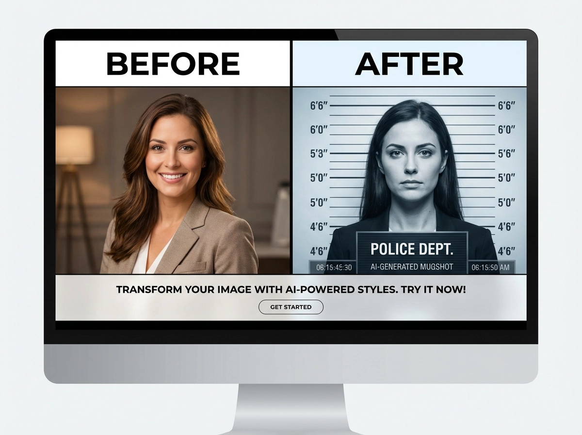 Ordinary portrait → Cold light law enforcement style