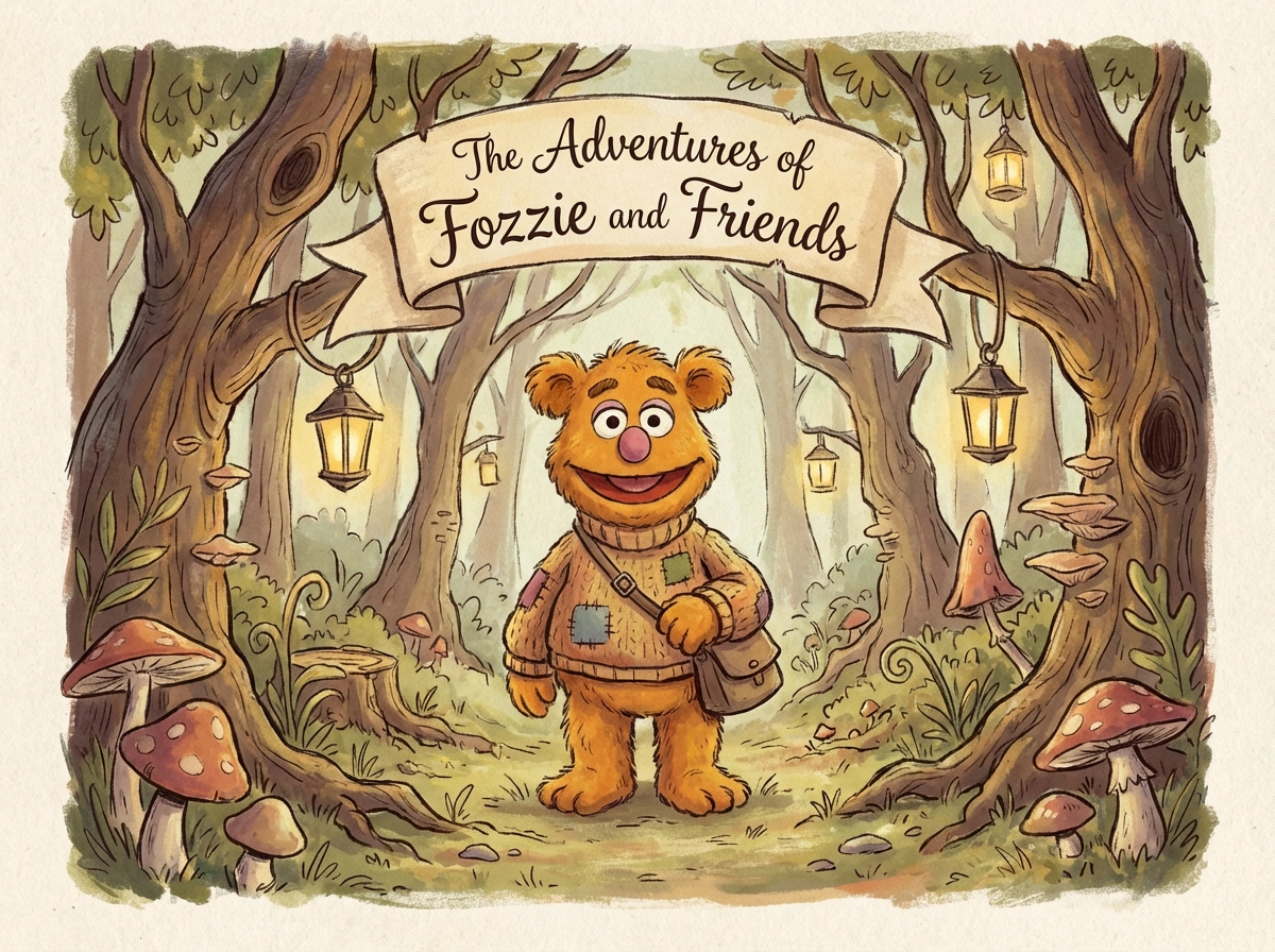 Artistic illustration of a muppet character from the photo, painterly brush strokes, soft fabric textures, whimsical storybook atmosphere, hand‑drawn style