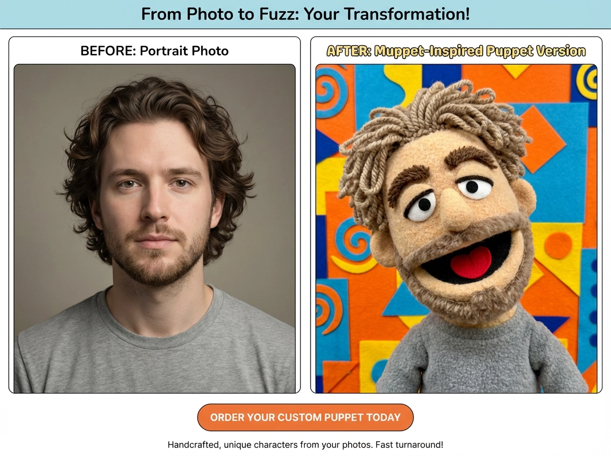Ordinary portrait → Dramatized expression puppet