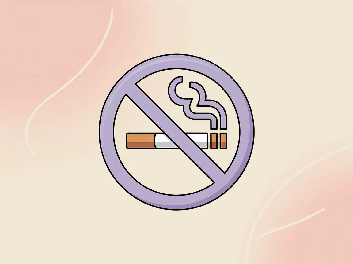 Aesthetic pastel no smoking symbol with soft minimal colors, gentle design suitable for cafes or boutique spaces.