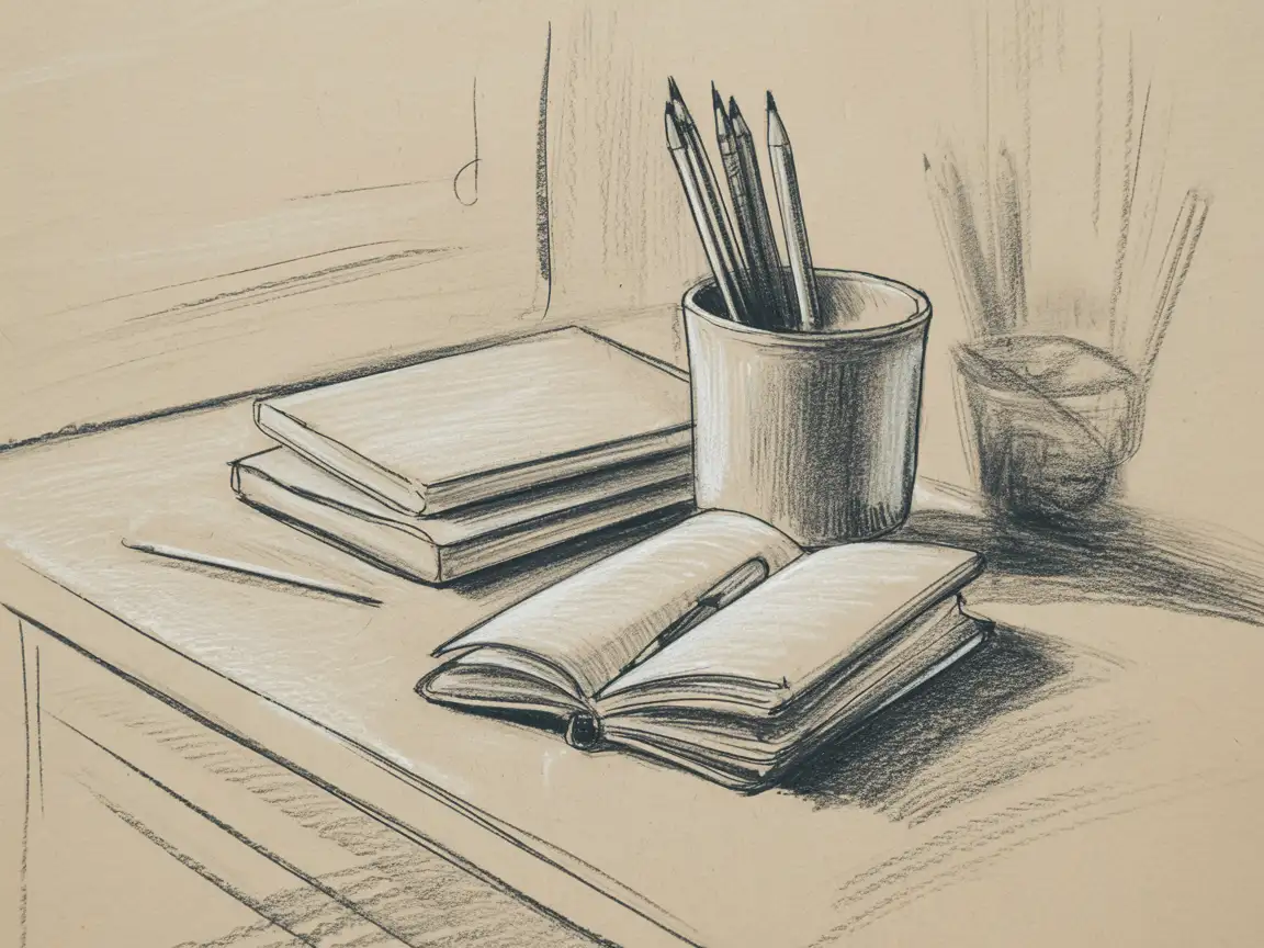 Minimalist pencil line art illustration, clean outlines, no color, modern sketch aesthetic, white background