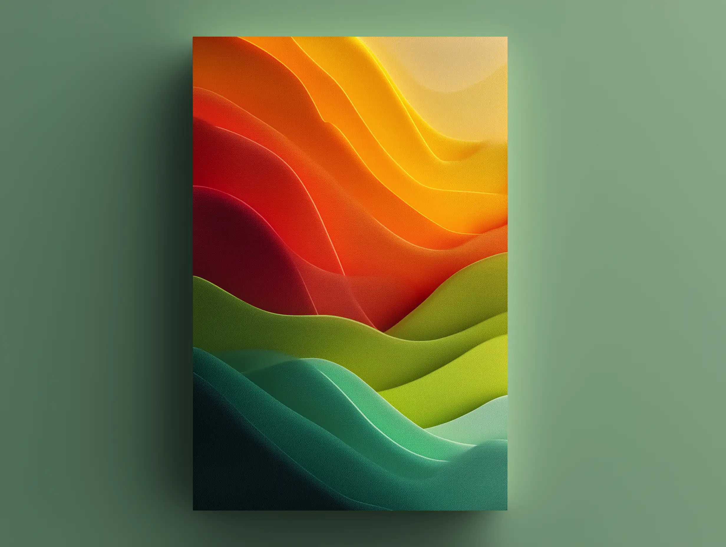 Abstract modern-art poster with flowing shapes, deep gradients, soft reflections, gallery-style minimal layout, premium aesthetic