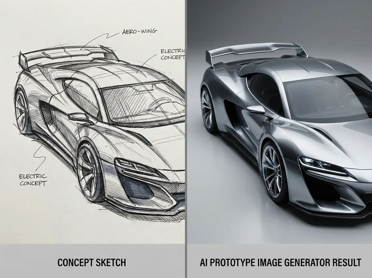 Turn car design sketches into detailed, realistic prototypes instantly.