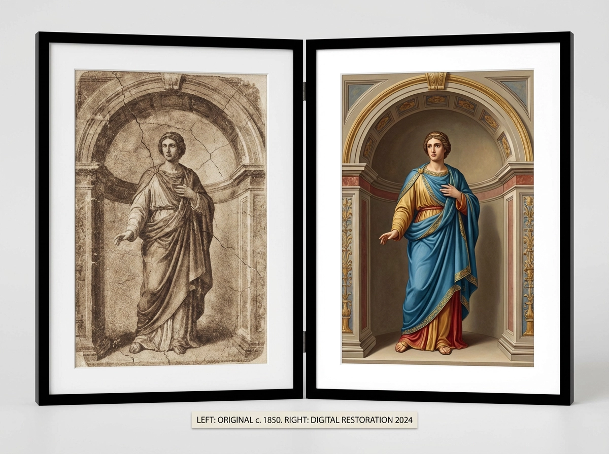 Old picture → New picture redrawn