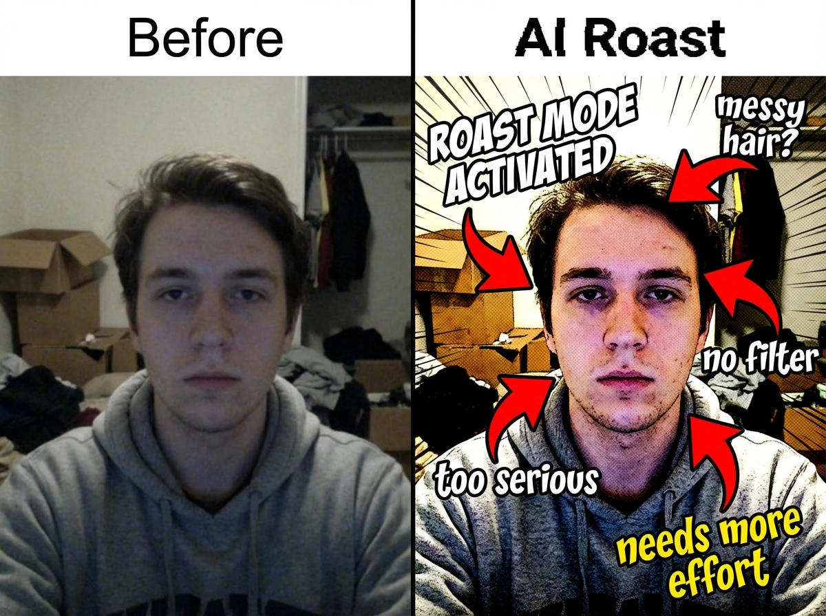 Ordinary selfie → Merciless Roast