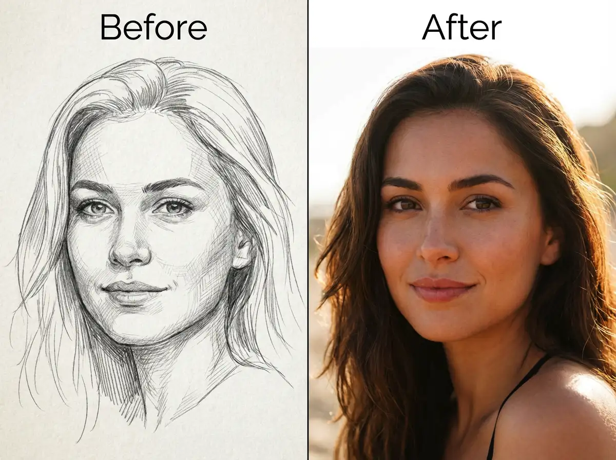 Turn simple portraits into fully detailed, lifelike images.