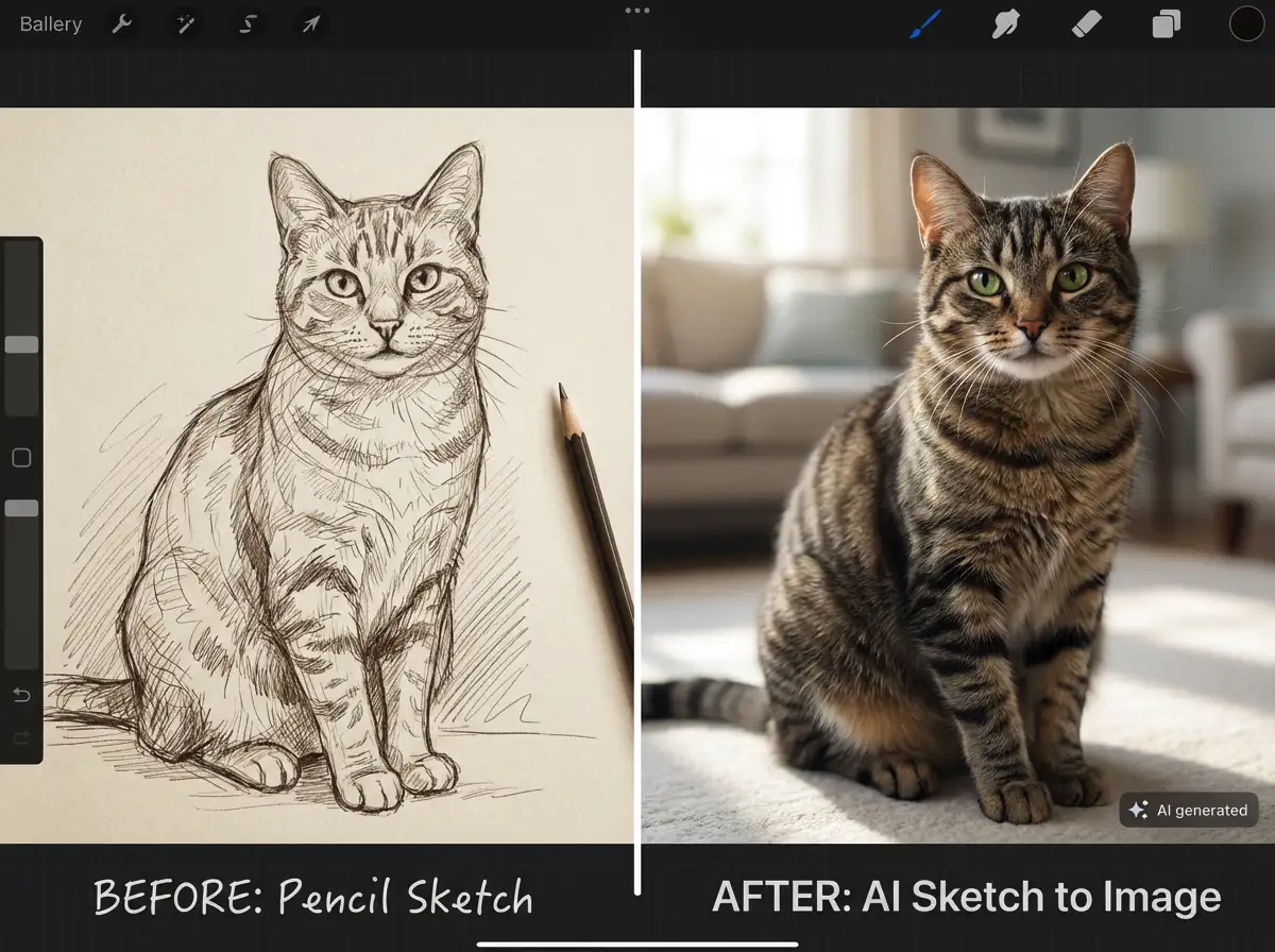Convert animal sketches into lifelike images.