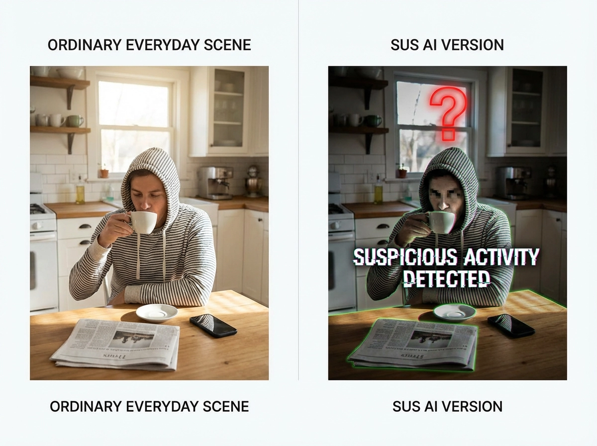 Daily scenes → Suspicious atmosphere