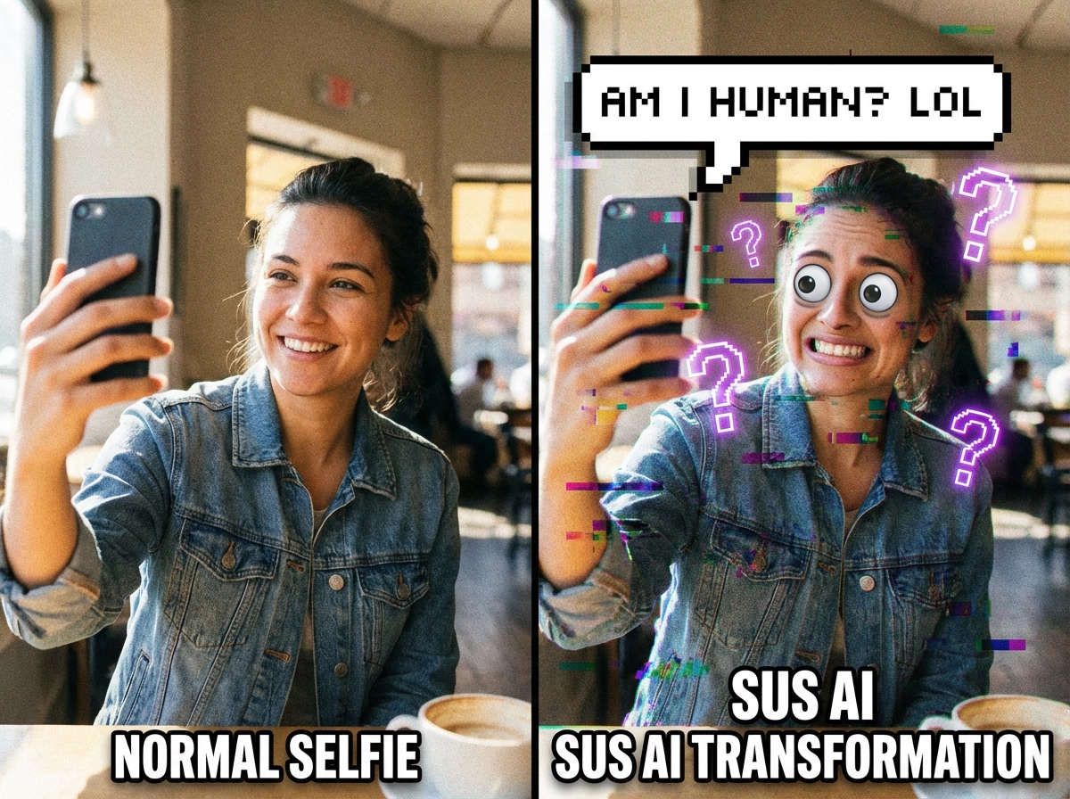Selfie → Sarcastic Meme style