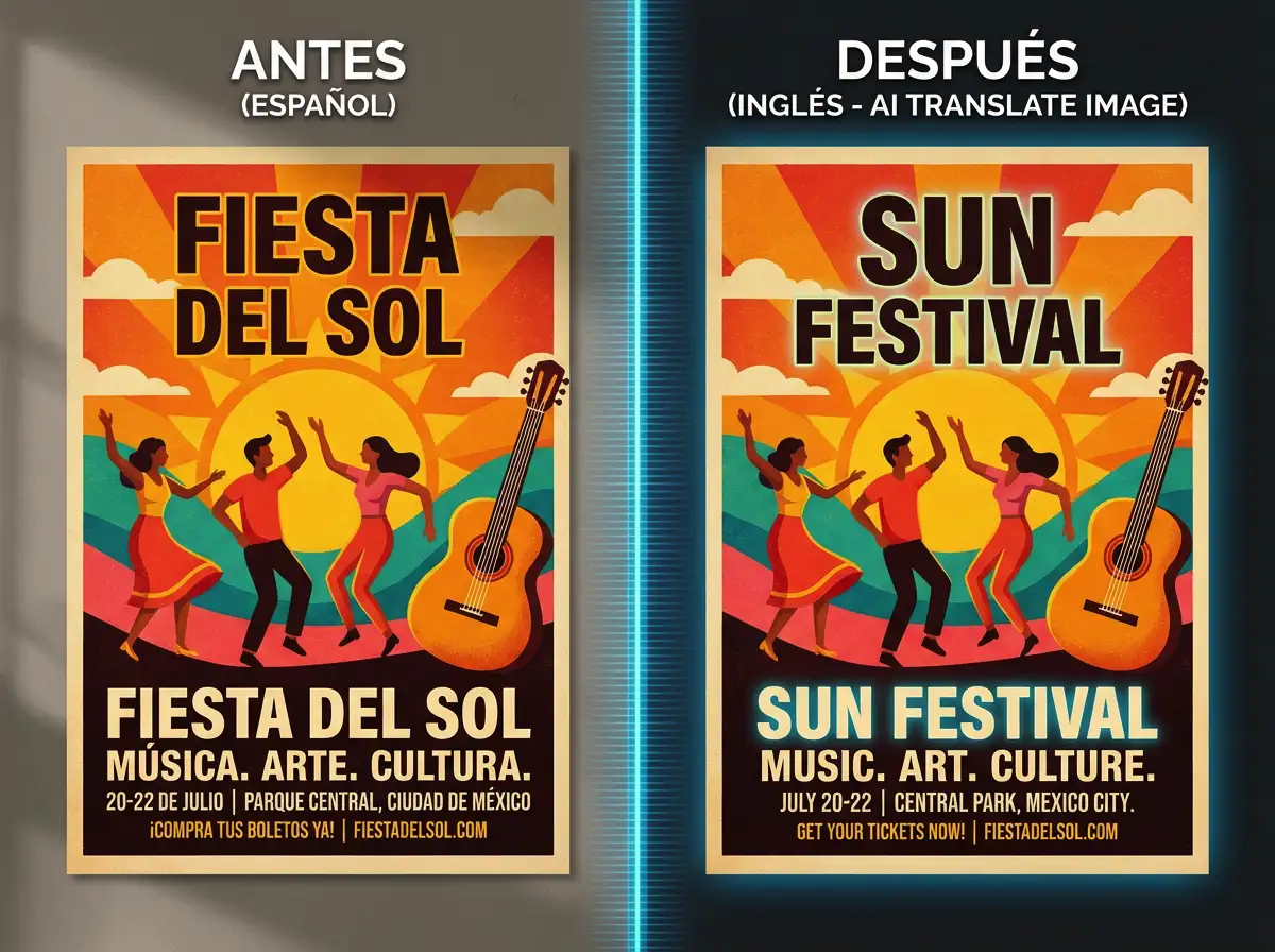 Preserve design while translating posters and marketing materials.