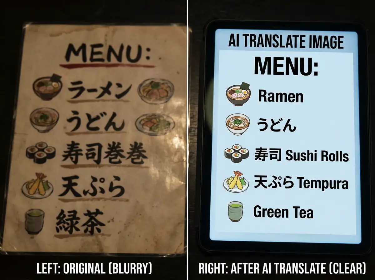 Make restaurant menus multilingual instantly.