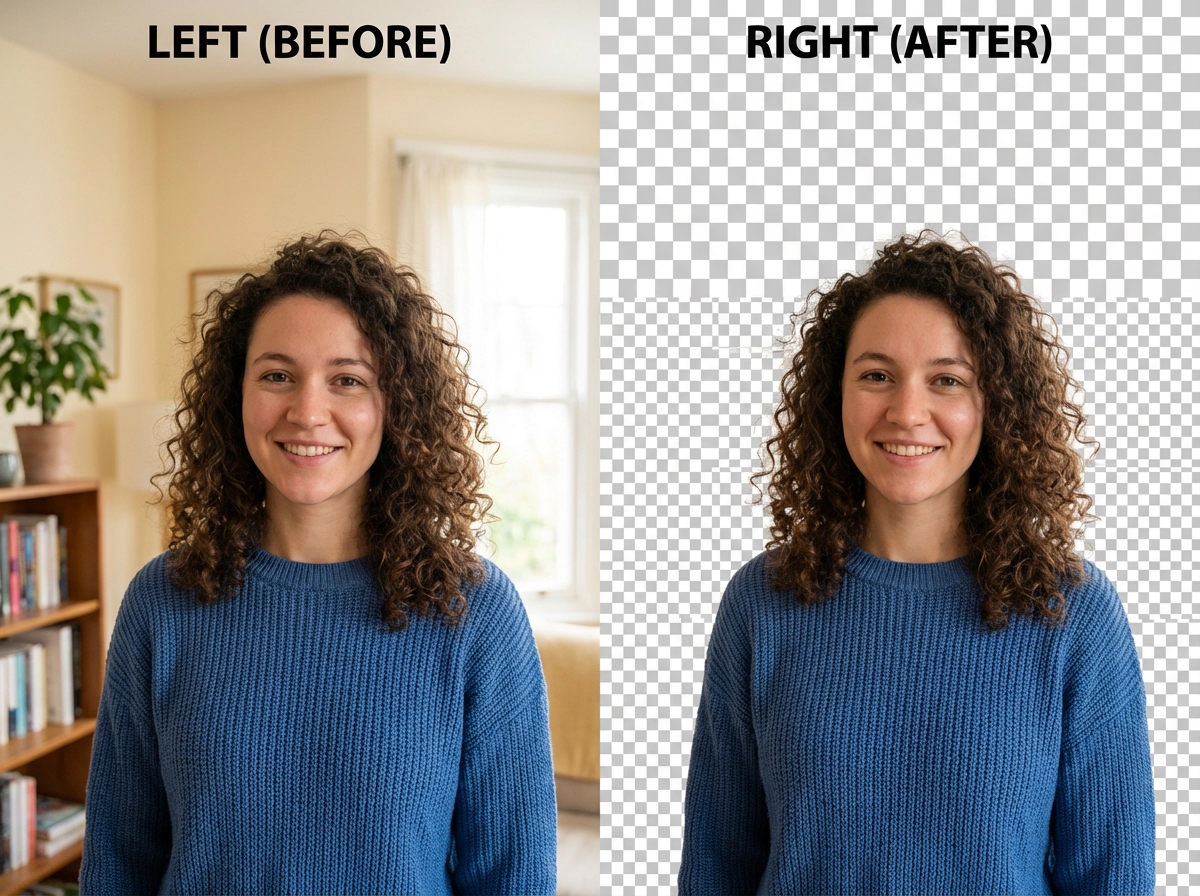 Remove the background from the character photo