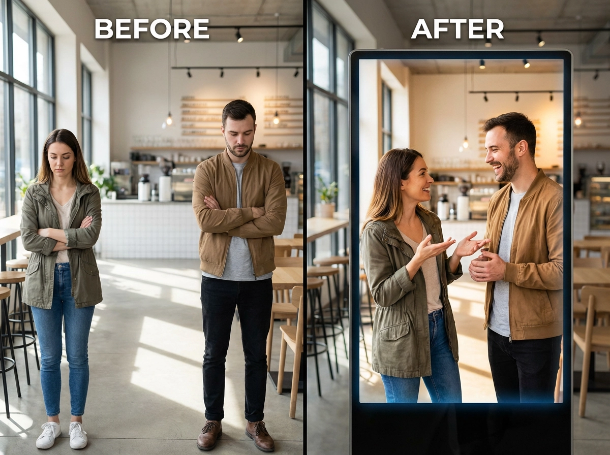 Awkward silence → smooth dialogue