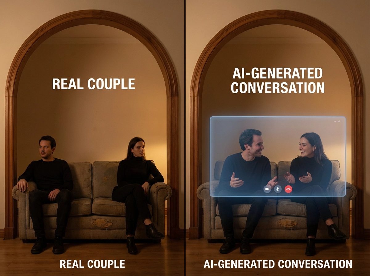 A scene of chatting with friends