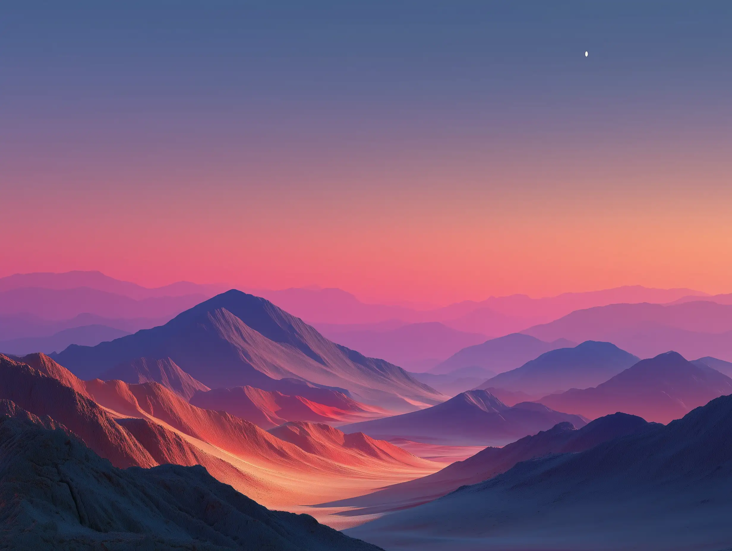 Soft pastel horizon, smooth gradient sky blending peach and lavender, clean minimalist landscape with gentle curves, calm atmosphere, ultra-high-resolution wallpaper